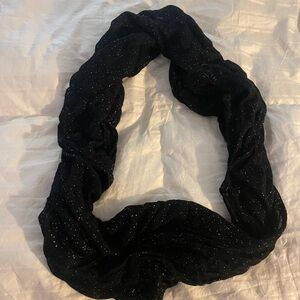 Elegant Black Sparkle Infinity Scarf